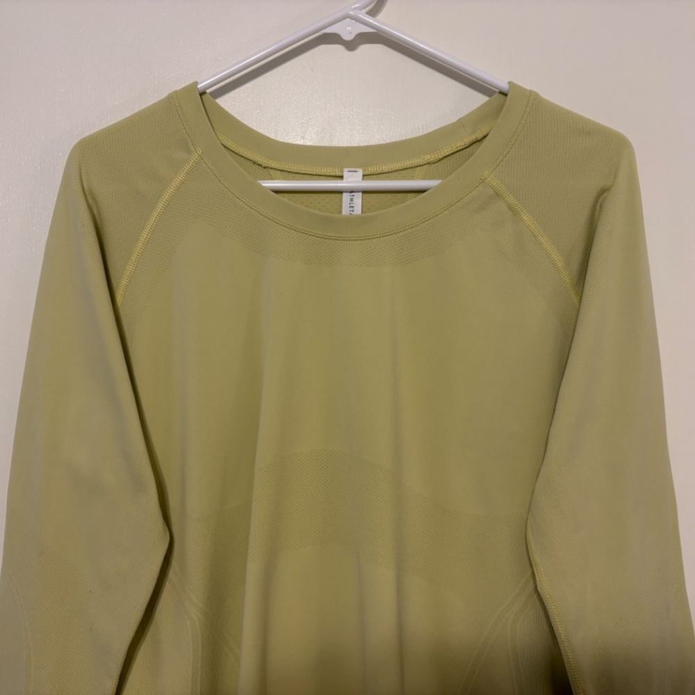 Athleta #530524 Women's Plus L/S Momentum Seamless Tee Shirt Top 1X Yellow - Picture 2 of 9